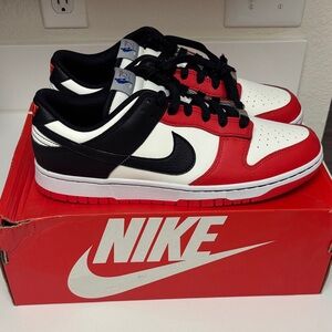 Nike Dunk Low EMB NBA 75th Chicago DD3363-100 Men's Size 10 Red Black White